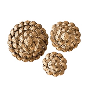 Art mural de luxe en métal doré Creative Iron Metal Framed Home Decor pour le bureau ou le salon pour les hôtels lot de 3 - Product Image 1