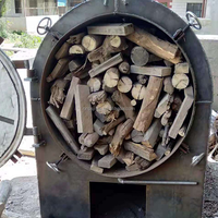 Petit charbon de bois sans fumée Bois de noix de coco rond Coquilles de palmiste four de carbonisation