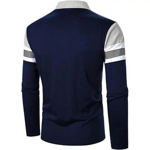 Antiarrugas 2024 Polos Logotipo personalizado Transpirable Manga completa Venta al por mayor 100% Algodón Polo Camiseta para hombres - Product Image 6