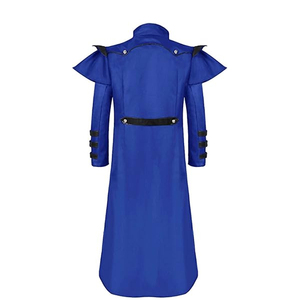 Longue veste en cuir hommes gothique Vintage en cuir PU Trench manteaux mode Moto Biker Outwear hommes Punk Style vestes homme - Product Image 2