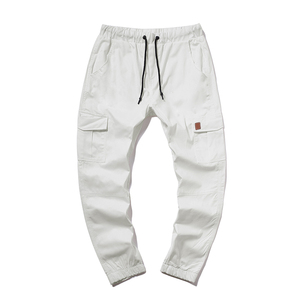 Pantalon noué coupe ajustée pour hommes, respirant, décontracté, taille moyenne, grandes et poches multiples, salopette longue à la mode - Product Image 3