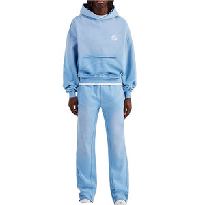 Conjunto Deportivo Informal de Invierno 2025 para Hombre, Sudadera con Capucha y Pantalones de Felpa Francesa, Logotipo y Color Personalizables, Diseño Sólido, Superventas - Product Image 1