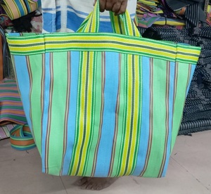 Grands sacs de courses réutilisables en nylon recyclé écologiques, sac à fermeture éclair durable, modèle PP tissé, fabriqué en Inde, approvisionnement en vrac, blanchisserie - Product Image 5