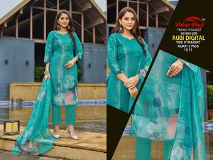 Nuevo lanzamiento: Kurti indio tradicional para mujer, con estampado digital exquisito y diseño romano superior, ideal para bodas. - Product Image 2