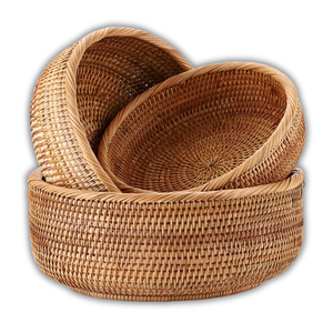 ตะกร้าหวายใส่ขนมปังหวายงานแฮนด์เมดแบบพรีเมี่ยมอุปกรณ์จัดระเบียบห้องครัวงานออกแบบได้ตามต้องการจากเวียดนาม - Product Image 1