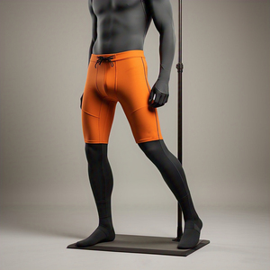 Men's Summer Athletic <b>Compression</b> Shorts Workout Fitness <b>Base</b> <b>Layer</b> with Elastic Waist Solid Pattern Eco-Friendly - Product Image 6