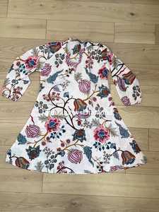 Robe tunique en coton à imprimé floral à la main, manches longues, robe bohème pour femmes - Product Image 4