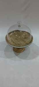 Support à gâteau en bois avec base rectangulaire transparente, forme rectangulaire, charme des délices, outils pour fruits, design gravé, résistant au four, noble - Product Image 2