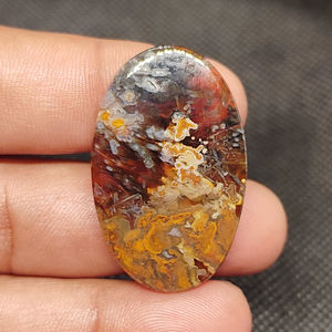 Cabochon en agate turque brun naturel pour la fabrication de bijoux |   Pierre d'agate polie de haute qualité en gros - Product Image 1