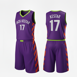 Uniforme de basket-ball personnalisable respirant grande taille Sublimation Impression professionnelle Écologique 100% polyester Étiquettes personnalisées - Product Image 2