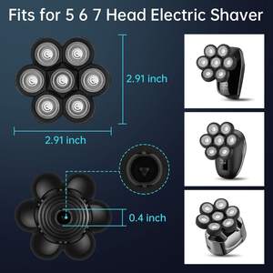 Têtes de rasoir électriques rotatives à triple lame lavables pour hommes, fonctionnant sur USB, pour le visage et le corps, version allemande - Product Image 4