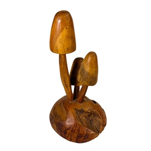Décoration d'accent en bois Art Déco artisanal en forme de champignon irrégulier pour la décoration de la maison et les occasions de mariage - Product Image 3