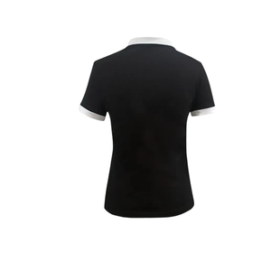 Nuevas camisetas ajustadas de manga corta con cuello liso para mujer, camisetas informales de algodón de manga al por mayor, varios colores, decoración de logotipo personalizado - Product Image 1