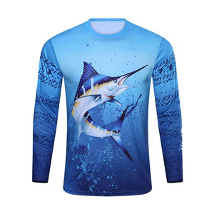 Vente directe usine – Chemises de pêche confortables pour hommes adultes, 100 % polyester, design personnalisé, UPF 50, respirantes, imprimées, écologiques - Product Image 1