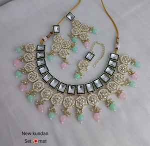 Indian Traditional & Fashionable <b>Gold</b> Plated Fancy Long Mala With Earring and Maagtika <b>Necklace</b> Set and Jewellery Set for Women - Product Image 4