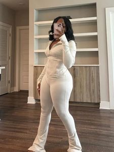 ชุดวอร์มสองชิ้นมีซิปและกางเกงบูตตัด Y2K แบบย้อนยุคของผู้หญิงชุดออกกำลังกายแนวลำลอง - Product Image 3