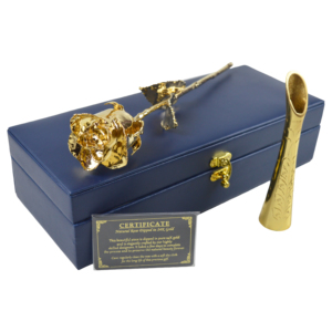 Rosa chapada en oro con soporte de cerámica de color negro Rosa natural para regalo de aniversario Regalo de San Valentín y el mejor regalo Pareja - Product Image 5