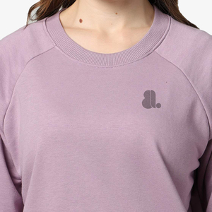 Sudadera de cuello redondo con bordado raglán para mujer de alta calidad, 300g, peso de tela, impresión Digital, manga completa informal de invierno - Product Image 5