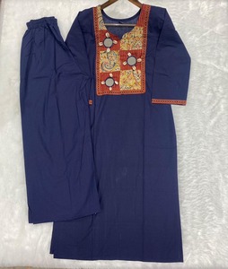 Traje de retazos de espejo informal elegante para mujer, pantalones, ropa de vacaciones de oficina, conjunto de cordón al por mayor, estampado indio étnico Kurti pakistaní - Product Image 3