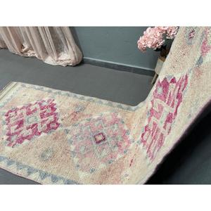 3.2x11.6 ft Turkish Rug, <b>Runner</b> Vintage Rug, <b>Red</b> Camouflage Rug - Product Image 3