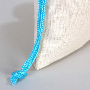 Turquoise <b>Drawstring</b> Fabric <b>Pouch</b> 4W X 5H for Earphones Smart Watches Clothing Crafts Customizable Embroidered Screen Package - Product Image 5