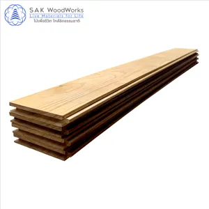 SAK WoodWorks/Tableros de parquet de teca tailandesa 15x90x450mm. /Suelos de parquet de madera para interiores de lujo con certificado FSC