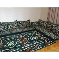 Ensemble de sièges au sol orientaux ethniques arabes Majlis Ottoman Jalsa, canapé d'angle afghan Toshak, coussin marocain brodé