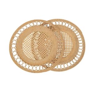 Napperon rond en rotin naturel en osier à la main personnaliser la taille pour la vaisselle Restaurant et articles de cuisine du Vietnam - Product Image 1