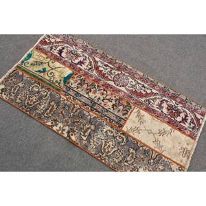 Tapis en laine turque Vintage éclectique 2.5x4.8ft rouge Beige classique grande surface Patchwork Design support en Latex pour décor de chambre de couloir - Product Image 4
