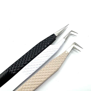 Pince à épiler professionnelle pour extension de cils avec nouvelle conception pince à épiler en acier inoxydable avec poignée en forme de coeur Logo personnalisé - Product Image 2