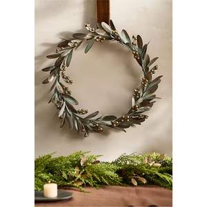 Exquisita Corona de Hojas de Laurel de Papel de Cobre, Decoración Festiva de Pared para Navidad, Acción de Gracias y Otoño, Aro Floral Metálico Personalizable en Pulgadas - Product Image 5