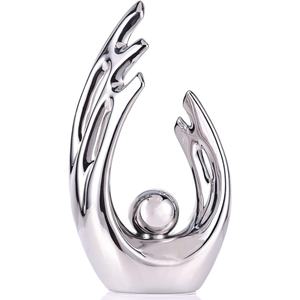 White & <b>Gold</b> Color Tabletop <b>Sculpture</b> Decorative Ornaments Modern Home Decor Accent in Wholesale Price - Product Image 3