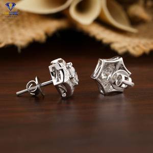 1.57 TDW rond brillant coupe diamant goujon 18k or blanc Labgrown & Hpht/Cvd diamant laboratoire pierre bijoux - Product Image 4