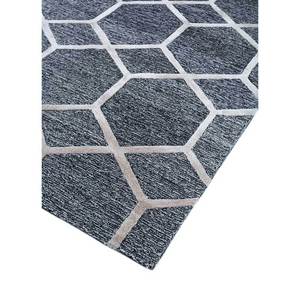 Tapis en laine et viscose tufté à la main TNQ-347, gris et noir avec motif géométrique, pour usage domestique - Product Image 2