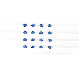พลอยไพลินสีน้ำเงินธรรมชาติแบบไม่ผ่านการปรับแต่ง รูปไข่ขนาด 3x4 มม. และ 4x5 มม. พร้อมพลอยออนิกซ์และพลอยอะความารีนสีม่วงทรงรูปไข่ - Product Image 2