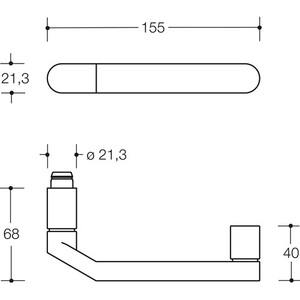 HEWI Rosettengarnitur 270XAH01.340 Tringle de Douche Ovale en Acier Inoxydable PZ DIN Gauche/Droite D/D - Product Image 3
