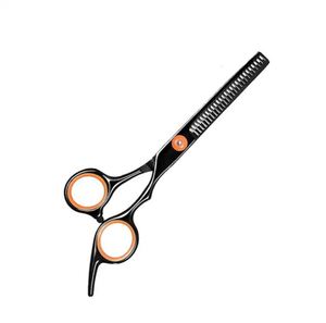 กรรไกรตัดผมไทเทเนียมสีดำแบบใหม่สำหรับมืออาชีพกรรไกรตัดผมสำหรับช่างตัดผมที่วางนิ้วมือที่ผอมบางที่จับสแตนเลสคม - Product Image 2