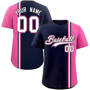 Hauts de softball imprimés à rayures personnalisés Maillot de baseball cousu sur mesure Maillot de baseball à manches courtes pour hommes - Product Image 3