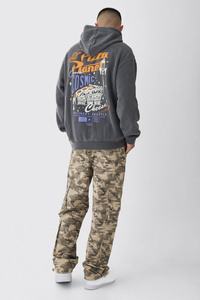 Sweat à capuche vintage unisexe sérigraphié délavé à l'acide vente en gros de sweats à capuche épais épais en coton éponge 100% - Product Image 2