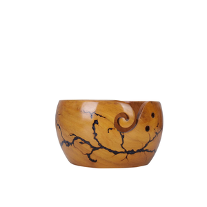 Fabriqué à la main Lichtenberg Figure bol de fil en bois tricot Crochet cadeau Crochet organisateur fil bol fonctionnel cadeau de noël - Product Image 3