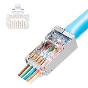 Prise modulaire Cat6 RJ45, connecteurs réseau blindés pour câble solide <span class=keywords><strong>ou</strong></span> toronné à paire torsadée 24AWG - Product Image 5