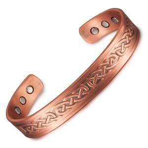 <b>Magnetic</b> Solid Copper Handmade Fashion Bangles Hand Cuff <b>Bracelets</b> for Women & Men Pure Copper Handicraft Jewelry - Product Image 1