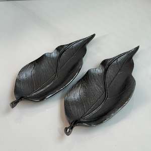 Bol à fruits secs et à collations pour mariage et fête en aluminium métallique fait à la main Ensemble de 2 avec finition nickel noir - Product Image 5