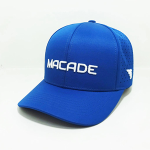 Casquette de baseball bleue perforée avec logos brodés, nom de marque personnalisé, MOQ faible, logo personnalisé, casquette de golf de haute qualité, perforée LR2 - Product Image 1