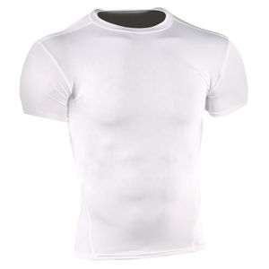 Camisetas de gimnasio de compresión personalizables unisex con mangas cortas y estilo de material Logotipo personalizado Slim Fit - Product Image 4