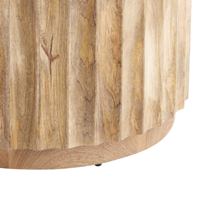 Table basse en bois massif sculpté à la main, design rustique moderne de style ferme, hauteur réglable, meubles de salon, vase à fleurs, maison - Product Image 5