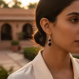 Pendientes de Plata 925 con Granate para Mujer - Product Image 3