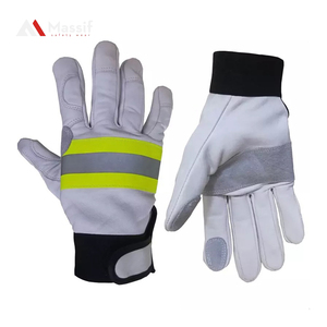 Gants de gréeur de sécurité d'hiver personnalisés en gros du fabricant en peau de chèvre de bonne qualité avec doublure en coton Soudeurs d'extérieur - Product Image 5
