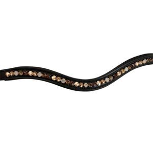 Cabezada Ecuestre de Lujo Personalizable con Cristales, Cuero PU Curvado, Nylon y Pedrería, Acolchada, 1.5 Pulgadas de Alto - Product Image 1