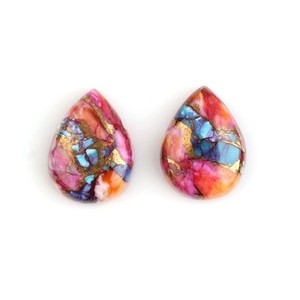 Piedras preciosas sueltas en forma de pera de 12x16mm de la mejor calidad, cabujón turquesa de cobre púrpura naranja para fabricación de joyas al por mayor - Product Image 3